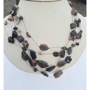 Vintage Coldwater Creek Gemstone Necklace, 4 strands 16 to 28 inches. Nice!